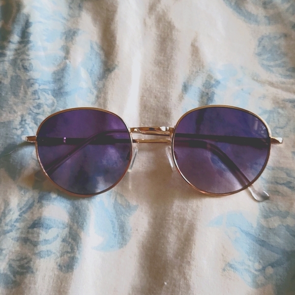 Roots gold frame blue lens sunglasses - Picture 1 of 5